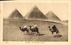 CPA Egypt Egypte Cairo The Pyramides of Gizeh
