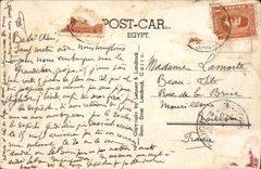 CPA Egypt Egypte Floodtime near Pyramids of Suza