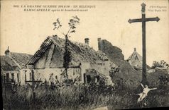 CPA Militaria La Grande Guerre 1914 16 En Belgique Ramscapelle apres le bombardement