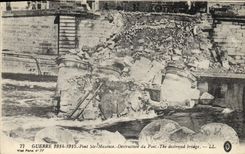 CPA Militaria Guerre 1914 1915 Pont Sainte Maxence Destruction de Pont 