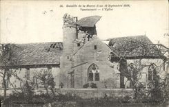 CPA Militaria Bataille de la Marne 6 au 12 Septembre 1914 Vassincourt L'eglise