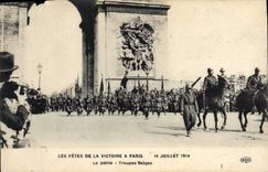 CPA Militaria Les Fetes de la Victoire a Paris 14 Juillet 1919 Le defile Troupes belges