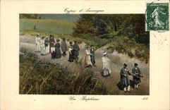 CPA Folklore Types d'Auvergne un Bapteme 
