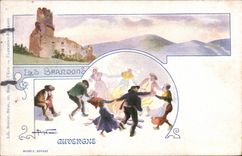 CPA Folklore Les brandons Auvergne 