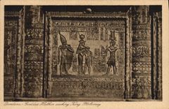 CPA Egypt Egypte Dendera Goddess Hathor asking King Ptolomey 