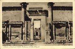 CPA Egypt Egypte Thebes Habu Entrance to the Temple 