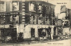 CPA Militaria Guerre de 1914 Senlis Maisons bombardees 