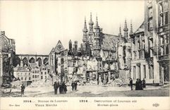 CPA Militaria 1914 Ruines de Louvain Vieux Marche 
