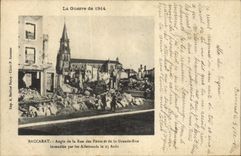 CPA Militaria Baccarat Angle de la Rue des Ponts et de la Grande Rue incendiee par les Allemands le 