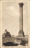 CPA Egypt Egypte Alexandria Column of Khartoum and Sphinx 
