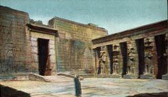 CPA Egypt Egypte Thebes Medinet Habou Premier Cour 