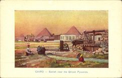CPA Egypt Egypte Le Caire Sakieh aux environ des Pyramides de Ghizeh 
