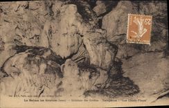 CPA La Balme les Grottes interieur des grottes Stalagmites les Choux Fleurs 