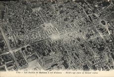 CPA Militaria Les ruines de Reims a vol d'oiseau 