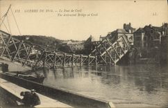 CPA Militaria Guerre de 1914 Le pont de Creil 