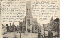 CPA Militaria Mezieres l'Eglise et maisons environnantes au lendemain du bombardement 