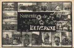 CPA Folklore Souvenir de L'Auvergne 