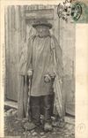 CPA Folklore Auvergne vieux Berger 