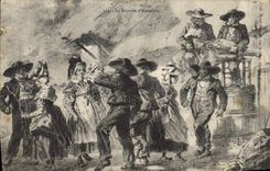 CPA Folklore La Bourree d'Auvergne 