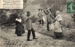 CPA Folklore La Bourreio d'Aubergno 