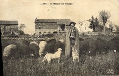 CPA Folklore le berger du village la Bourree du Velay 