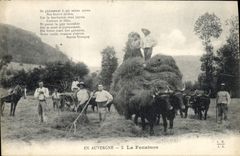 CPA Folklore En Auvergne La fenaison 