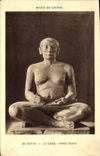 CPA Egypt Egypte Art Egyptien Le Scribe Statue Peinte Musee du Louvre 