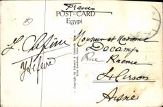 CPA Egypt Egypte Cairo View of the Kheops Khephsen and Pyramids at Giza 