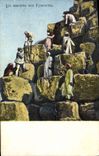 CPA Egypt Egypte Les touristes aux Pyramides 