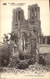 CPA Militaria Reims la cathedrale vue de la rue Chanzy 