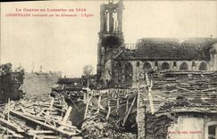 CPA Militaria La guerre en Lorraine en 1914 Gerbeviller bombarde par les Allemands l'eglise 