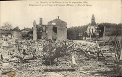 CPA Militaria Bataille de la Marne 6 au 14 Septembre 1914 Marne Rue du Coton 