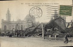 CPA Militaria Lille Rue Faidherhe la Bourse et le Theatre 