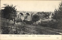 CPA Militaria Le Viaduc d'Hirson detruit 