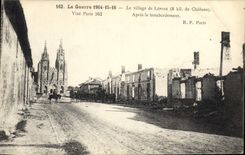CPA Militaria La Grand Guerre 1914 15 16 La Village de Lepine Apres le bombardement 