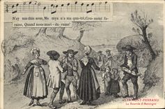 CPA Folklore La Bourree d'Auvergne 