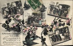 CPA Folklore Bonjour d'Auvergne une bourree 