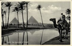 CPA Egypte Egypt Cairo the pyramids of Gizeh