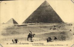 CPA Egypte Egypt EGYPTE. - Les Pyramides.-La Grande Cheops la seconde de Hehen et la troisième de Mi
