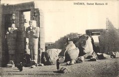 CPA Egypte Egypt THEBE  Statue Ramses II