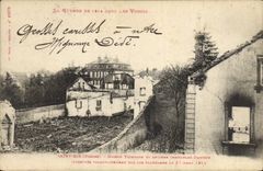 CPA Militaria LA GUERRE DE 1914 DANS LES VOSGES MAISON TRIMBACH ET ANCIENS IMMEUBLES DAMIECN INCENDI