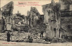 CPA Militaria En Lorraine - Guerre 1914-15-La Rue de Lorraine et l'angle de la Rue des ponts après l