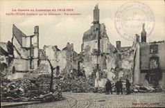 CPA Militaria La Guerre en Lorraine en 1914-1915- RAON - L'ETAPE bombardé par les Allemands-vue inte