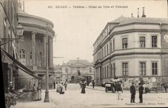 CPA SEDAN- Théatre-Hôtel de Ville et Tribunal