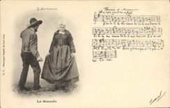CPA Folklore La Bourrée D'Auvergne