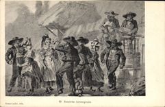 CPA Folklore Bourrée Auvergnate