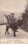 CPA Folklore 1024.-L'AUVERGNE Ane Mule