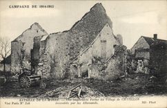 CPA Militaria BATAILLE DE LA MARNE.- Une importante Ferme du Village de CHATILLON incendiée par les 