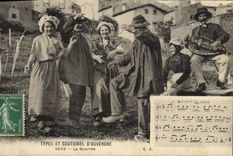CPA Folklore TYPES ET COUTUMES D'AUVERGNE - La Bourree
