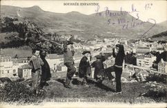 CPA Folklore BOURREE ENFANTINE. - MILLE BONS SOUHAITS D'AUVERGNE